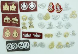 Twenty pairs of British Army anodised collar badges including Light Infantry Brigade, Sharpshooters,