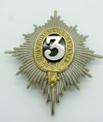 British Army 3rd Dragoon Guards other ranks helmet plate