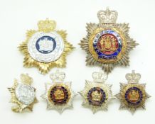 Five British Commonwealth Jamaica Defence Force Regiment enamelled and anodised cap and collar