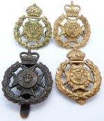 Four British Army Radnor Home Guard metal cap badges