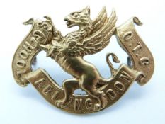 Abingdon School Officer Training Corps metal cap badges