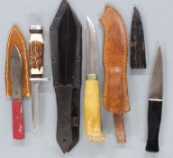 Five knives to include Linder Solingen, Black Mamba throwing knife, Jowika, Ireland knife and J