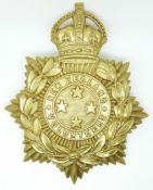 New Zealand Army Volunteers other ranks metal helmet plate with Tudor crown