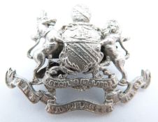 British Army Manchester Regiment officer's white metal cap badge