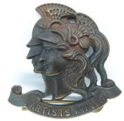 British Army 28th County of London Battalion Artists Rifles officer's metal cap badge