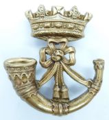 British Army Duke of Cornwall's Light Infantry metal hat badge