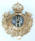 British Army 18th Hussars other ranks bi-metal cap badge