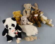 Eleven various Teddy bears including Hermann, Russ, Gund, Battersby Bears, Cottage Collectibles etc,