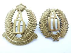 Two New Zealand Army 10th Reinforcements A Company metal badges