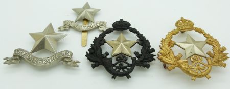 Four British Army Cameronians Regiment piper's pouch badges