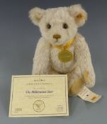 Steiff for Danbury Mint Teddy bear The Millennium Bear with blonde mohair, gold plated medallion and