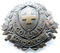 British Army London District Ambulance Column metal badge