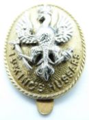 British Army 14th King's Hussars bi-metal cap badge