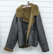 Leather and sheepskin flying or bomber jacket, size 5XL