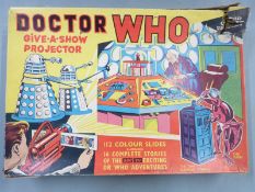 Chad Valley Doctor Who Give A Show projector, in original box.