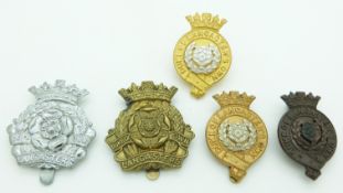 Five British Army Duke of Lancaster's Own Yeomanry metal badges