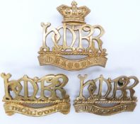 British Army Her Majesty's Reserve Regiment of Dragoons metal cap and collar badges
