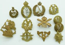 Twelve New Zealand Forces North Auckland Regiment, Pay Corps, Waikato Regiment etc metal badges,