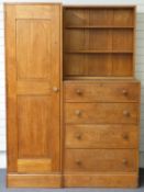 Cotswold School Arts & Crafts oak student's wardrobe designed by Peter Waals circa 1935, and