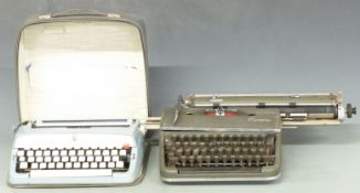 Two vintage typewriters comprising Brother de luxe and Olympia