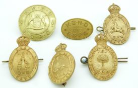 Six South Africa Transvaal Defence metal badges