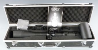 Hawke SideWinder 30 6-24x56 Half Mil Dot rifle scope, in original fitted case with accessories and