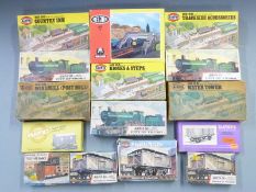 Fifteen Airfix, Heljan, Ratio and Slaters 00 scale plastic model kits including locomotives, wagons,
