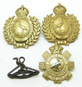Four New Zealand Army 2nd North Canterbury/Canterbury metal badges