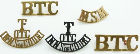 Five Inns of Court Territorial Officer Training Corps, Mount St Mary's and Bank Top Cadets metal