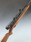 Webley Xocet .22 air rifle with semi-pistol grip, raised cheek piece, adjustable trigger and