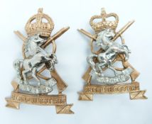 Two British Army Kent and County of London (Sharpshooters) NCO's badges