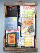 ZX Spectrum video game console together with various games, joystick etc.