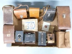 Quantity of collectable folding and box cameras to include Klimax model I, Zeiss Ikon, Kodak folding