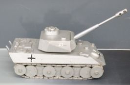 A scratch built model of a German tiger tank, 68cm long