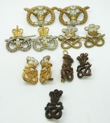 Eleven British Army North Staffordshire Regiment metal collar badges in five pairs plus one
