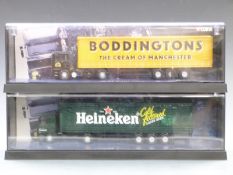 Two Corgi Modern Trucks 1:50 scale diecast model lorries Heineken 75404 and Boddingtons 75202,