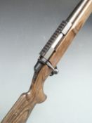Browning .22-250 bolt-action rifle with show wood stock, chequered semi-pistol grip and forend,