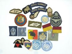 Small collection cloth badges/flashes including Royal Tank Corps, Royal Signals, Royal Air Force