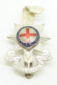 British Army Royal Sussex Regiment Warrant Officer's metal / enamel badge