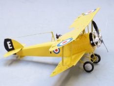 Heco tinplate yellow bi-plane model.