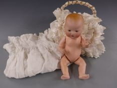 Armand Marseille bisque headed doll with open mouth, weighted blue eyes and jointed limbs, marked to