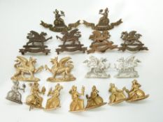 Seventeen British Army The Norfolk Regiment and the Buffs metal collar badges in six pairs plus five