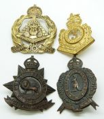 Four Australian Army metal hat badges for the 42nd AMF, Torrens Regiment, 3rd Battalion Werriwa