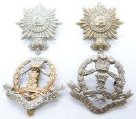 Four British Army Middlesex Regiment and Hampshire Regiment Volunteers metal badges