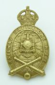 New Zealand Army Territorial Force Railway Battalions brass cap badge with Gaunt makers to reverse