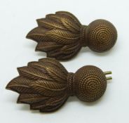 British Army Royal Engineers pair of metal collar badges by Gaunt of London.