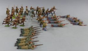 Forty-three Britains and similar lead model soldiers, one cavalry.