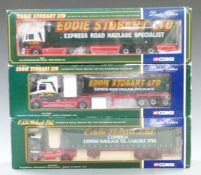 Three Corgi Hauliers of Renown 1:50 scale limited edition diecast model Eddie Stobart lorries