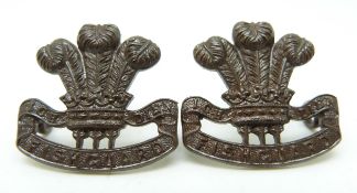 British Army Pembrokeshire Yeomanry pair of officer's metal collar badges