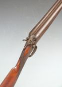 William Fletcher of Yeovil 'Farmers Gun' 12 bore side by side hammer action shotgun with named and
